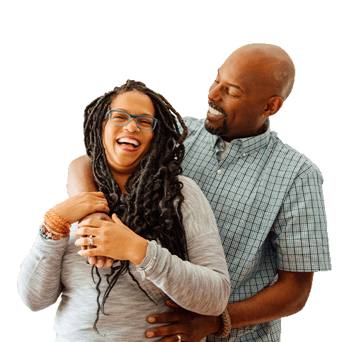 Couple using a tablet